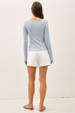 Ribbed Boat Neck Top