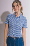 Smocked Gingham Shirt