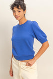Puff Sleeve Crew Neck Sweater