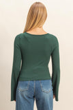 Long Sleeve Ribbed Knit Top