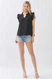 Ruffled Neckline Top