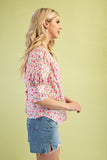 Floral Print Button Down Top