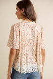 Floral Flutter Sleeve Blouse