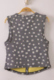 Floral Sleeveless Button Down Top
