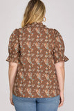Curvy Short Sleeve Ruffled Top