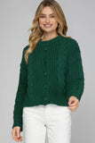 Long Sleeve Cable Knit Cardigan