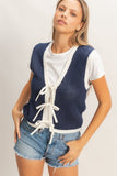 Tie Closure Knit Vest