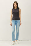 Garment Dyed Basic Cotton Blend Tank Top