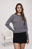 Striped Round Neck Cardigan