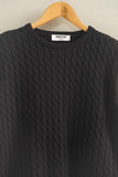 Cable Knit Short Sleeve Sweater