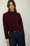 Mock Neck Button Down Cardigan