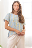 Short Sleeve Plaid Top