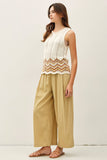 Sleeveless Chevron Knit Tank Top