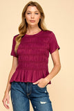 Solid Top With Smocked Detail