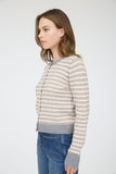 Striped Colorblock Knit Cardigan