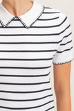 Striped Polo Collar Sweater