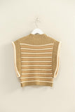 Striped Mock Neck Sweater Vest