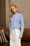 Cropped Contrast Pocket Cardigan