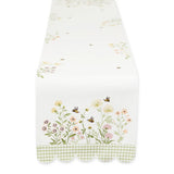 Spring Wildflowers Embellished Table Runner - 14 X