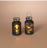 Fireglow Flame Lighted Halloween Glass Jar Luminary W/timer