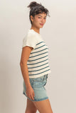 Sleeveless Ribbed Striped Knit Top