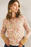 Floral Waffle Knit Top