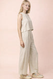 Solid Woven Linen Pants