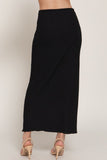 Long Textured Knit Skirt