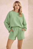 Ribbed Round Neck Sweatshirt