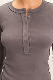 Pigment Dyed Henley Top