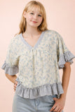 Floral Print Ruffle Hem Top