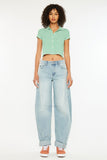 Low Slung Barrel Leg Jeans