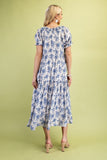 Vintage Floral Tiered Midi Dress