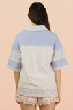 Oversized Half Button Knit Top