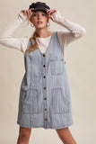 Striped Denim Mini Dress