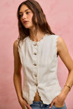 Washed Scallop Edge Vest