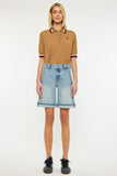 Mid Rise Relaxed Bermuda Shorts