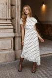 Asymmetrical Polka Dot Midi Dress