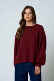 Textured Exposed Seam Knit Top