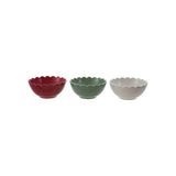 4-1/2 Round X 2h Stoneware Bowl W Scalloped Edge, 3 Colors