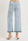 High Rise Crop Wide Geometric Cube Print Jeans
