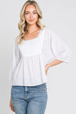 Solid Square Neck Blouse
