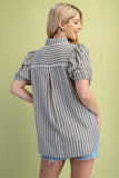 Textured Striped Button Down