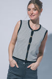 Sleeveless Button Front Cardigan