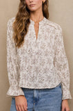Floral Leaf Print Blouse
