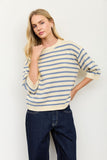 Striped Crewneck Short Sleeve Sweater