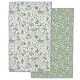 Easter Meadow Green Printed Microfiber Dishtowel