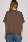 Dropped Shoulder Short Sleeve Sweater