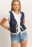 Tie Closure Knit Vest
