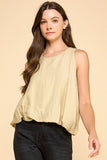 Puff Waist Linen Top